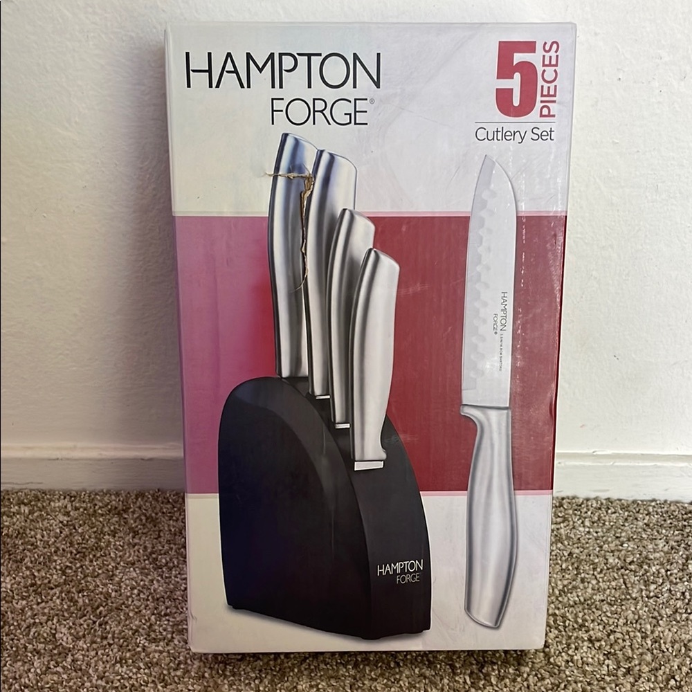 Silver Knife Set with Black Block